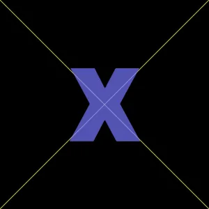 an X centered in the image