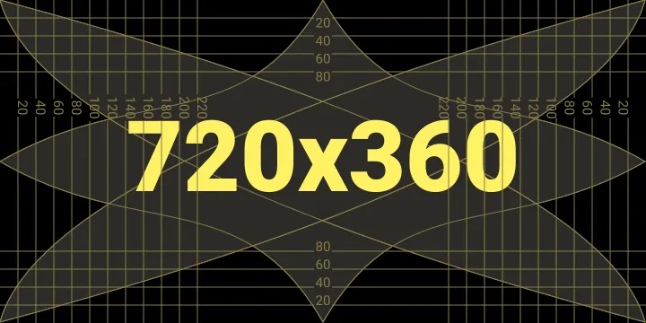 A placeholder image with a star in the middle and a grid of lines with labels indicating the distance to the border. 720x360 is written in large letters in the center of the image.